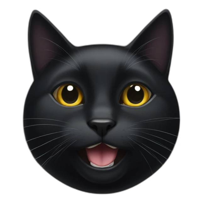 black cat with a small white spot above mouth sticker
