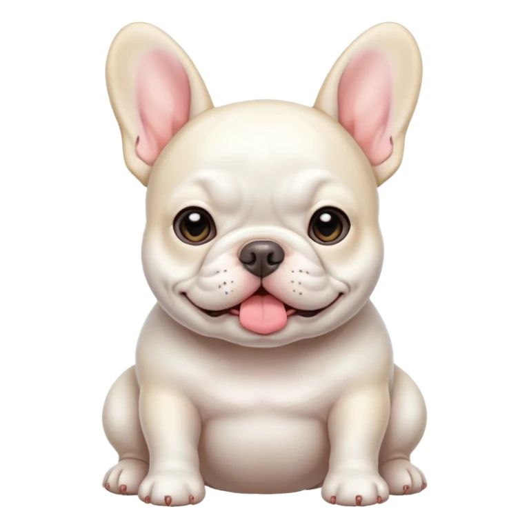 a big white fat baby french bulldog sticker
