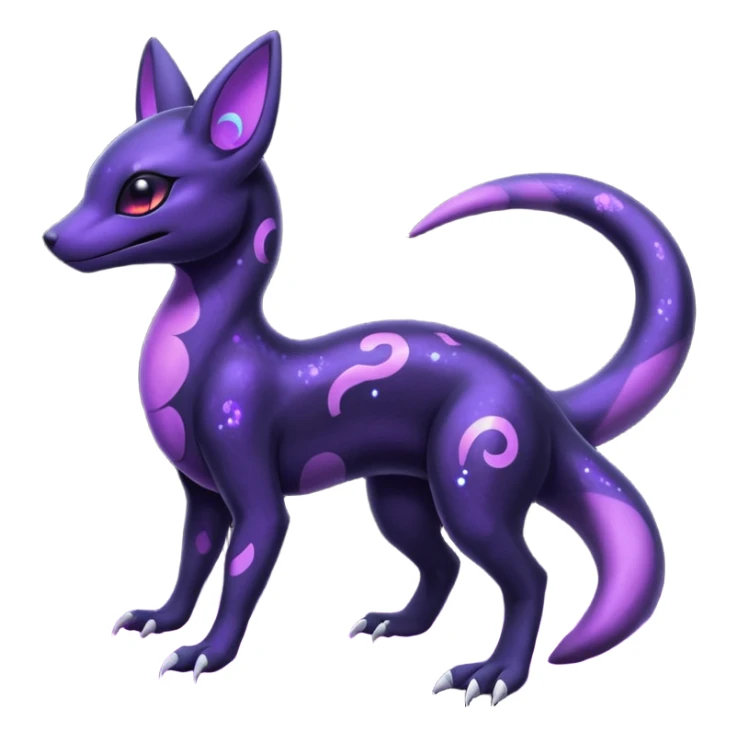 Nebulae Salandit-Umbreon-Fakémon-hybrid-creature (full body)  sticker