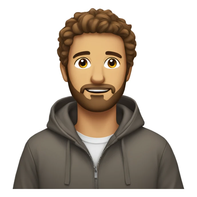 Brown haired Guy with beard wearing a hoddie lion in backround sticker