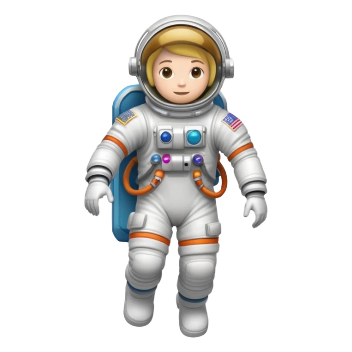 astronaut floating in colorful space suit sticker