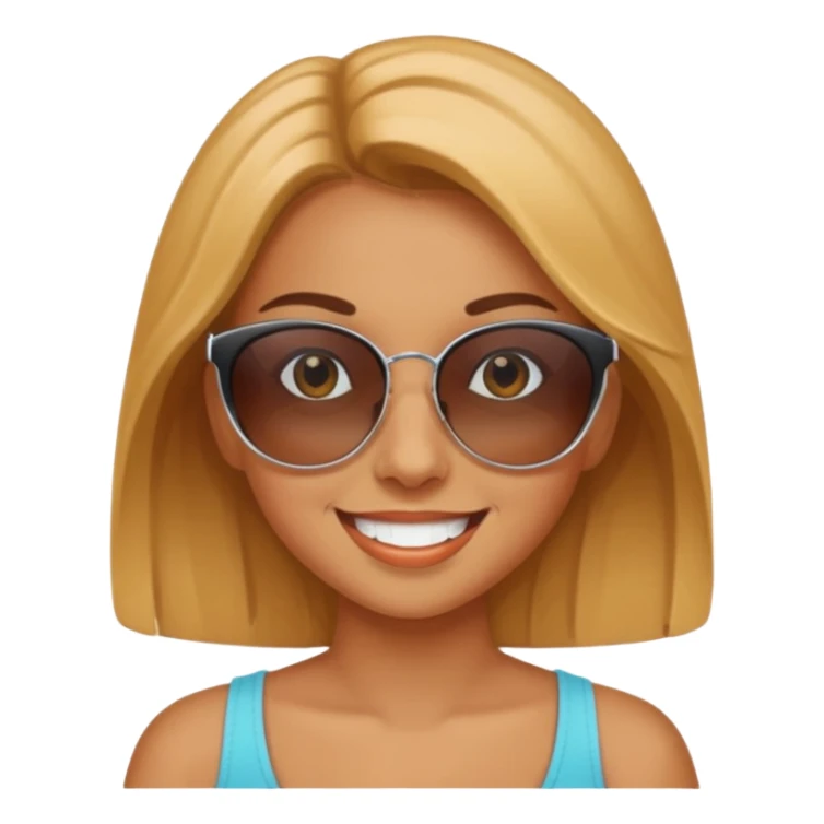 Tanned girl in sun sticker