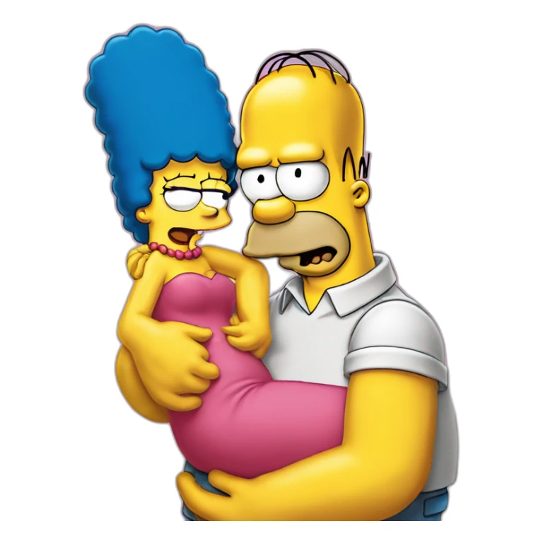 Homer Simpson kissing Marge Simpson sticker