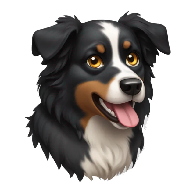 Angry growling Small black australian shepherd dog sticker