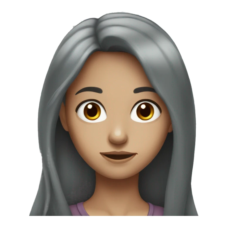 long dark red hair girl grey eyes sticker