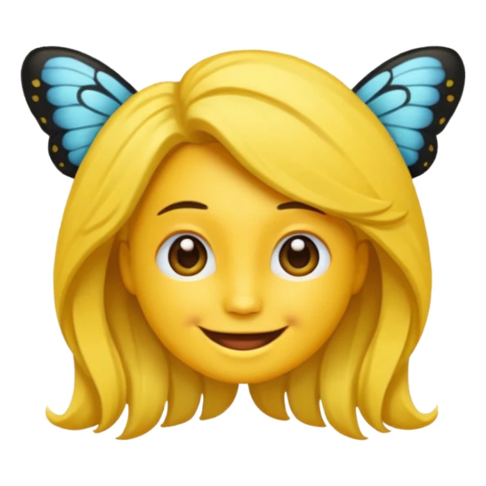Emoji sourire avec un nœud papillon dans les cheveux sticker