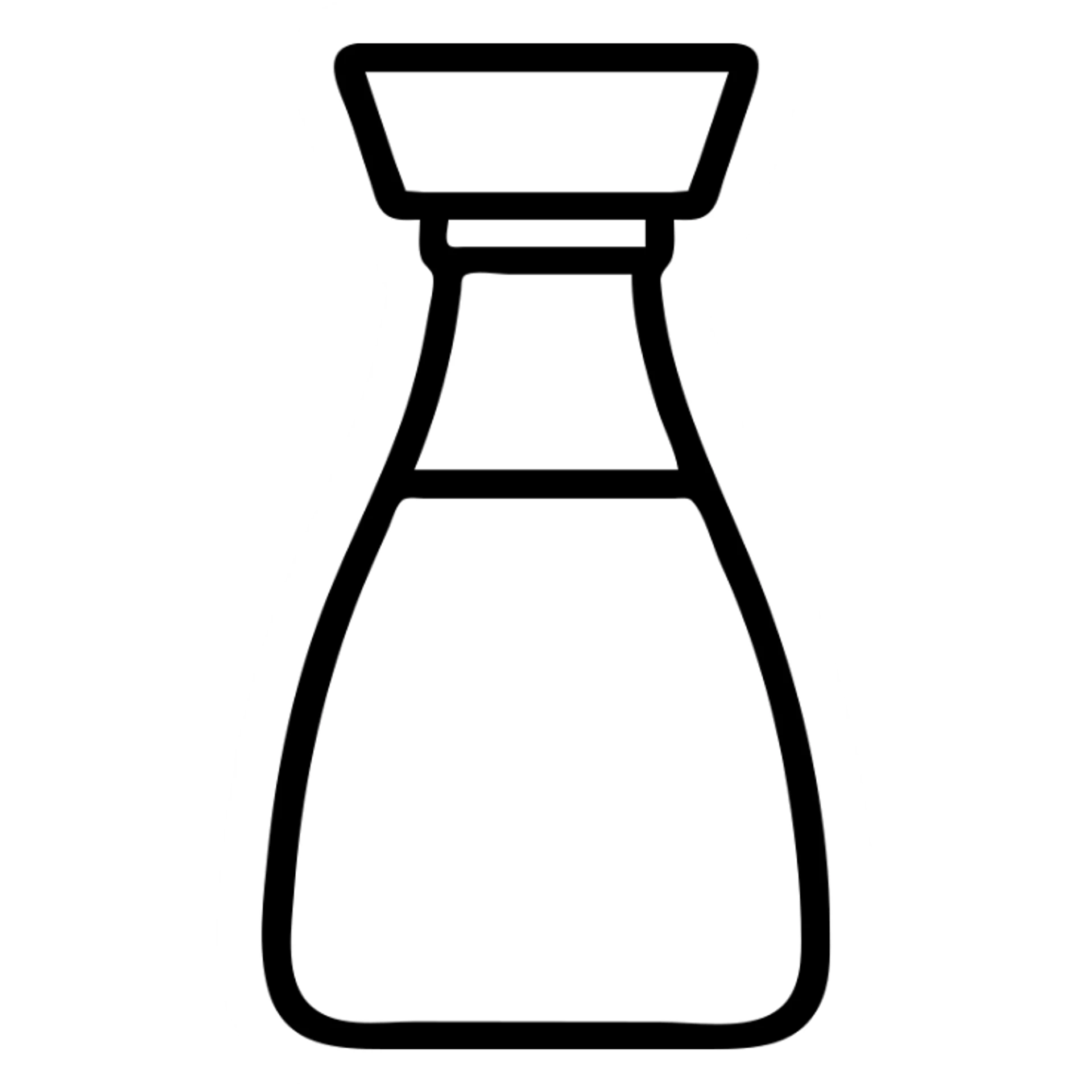 japanese soy sauce bottle, with red cap, classic design, clear glass sticker