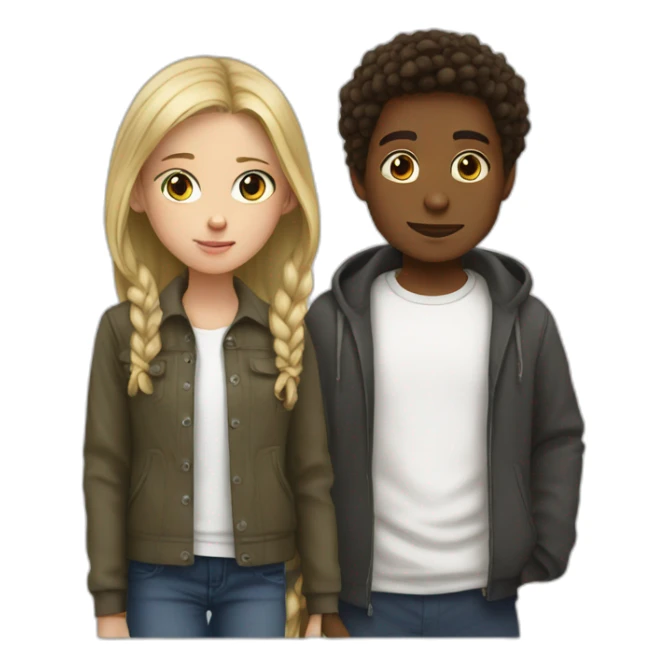 white teenage and her big brother sticker