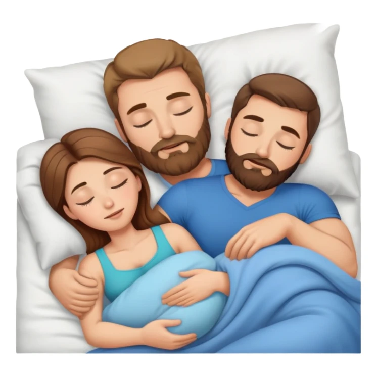 caucasian light brown hair muscular man with beard sleeping with a Caucasian brunette woman  sticker