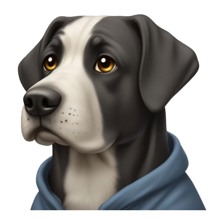 Un gros chien avec un manteau noir de mafi sticker