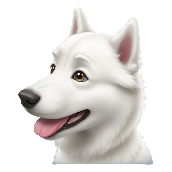 white husky dog with tongue out sticker