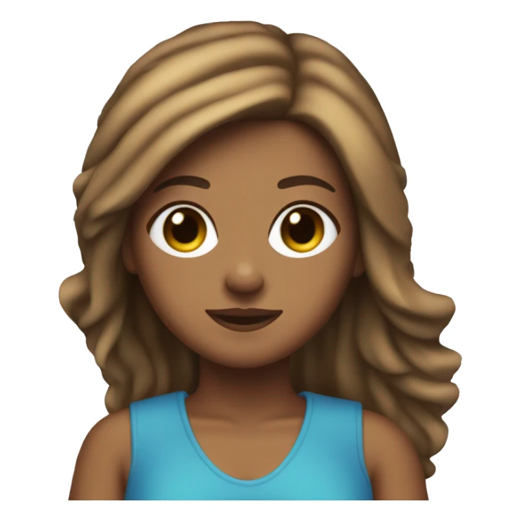 Girl on blue jetski tan skin brown hair sticker