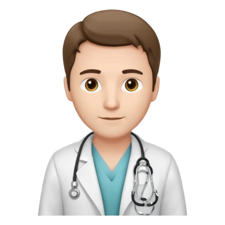 Cardiac sonographer male long white coat or scrubs sticker