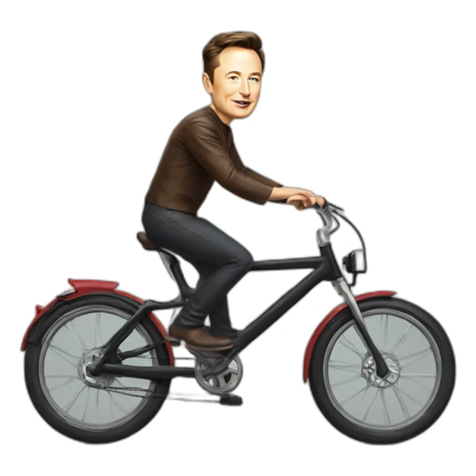 Elon Musk riding bicycle sticker