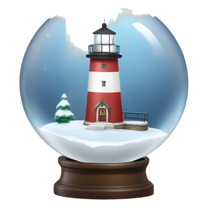 lighthouse with snow in crystal ball sticker
