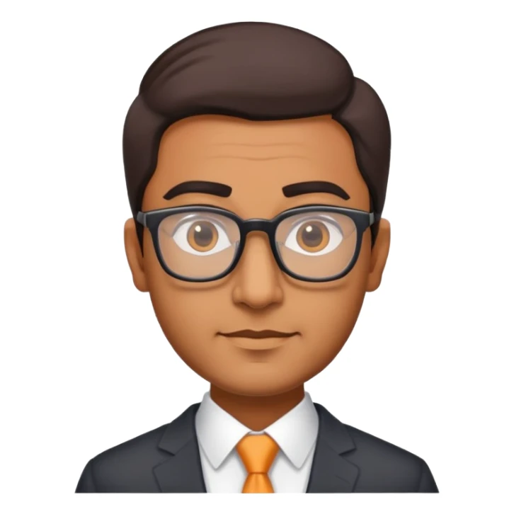Indian finance bro with glasses, business attire, confident expression sticker