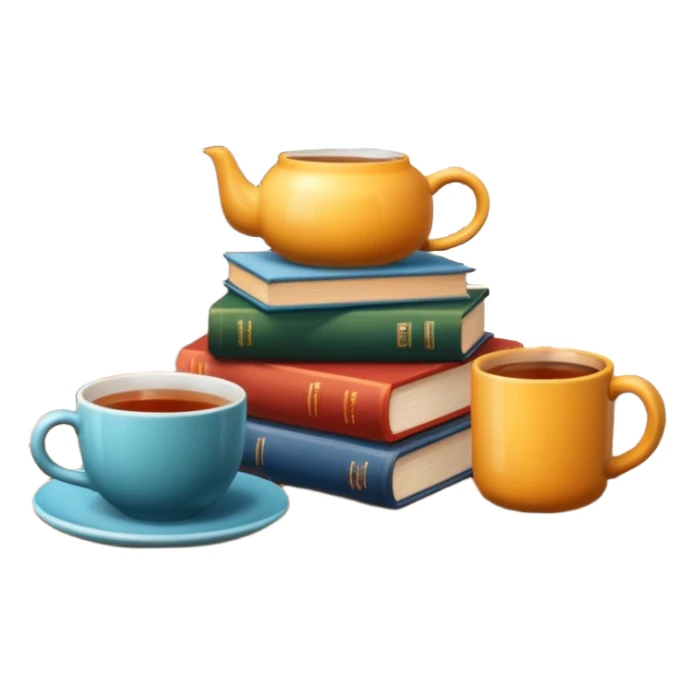 cozy books and tea or coffee sticker
