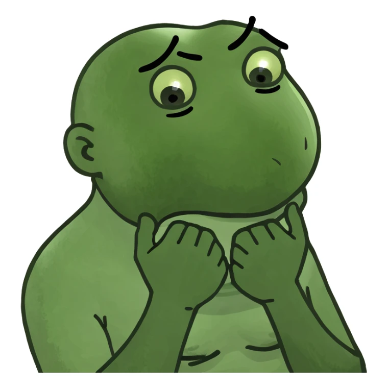 Woman crossing his hands trying to choke himself sticker