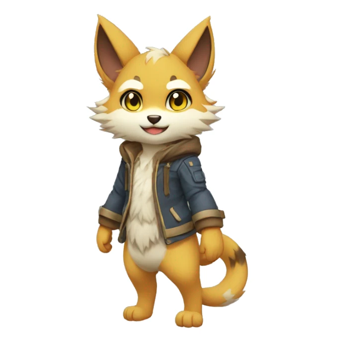 Kemono-style, Chibi, Anthro-Fur-Sona-Fakémon, Full Body sticker