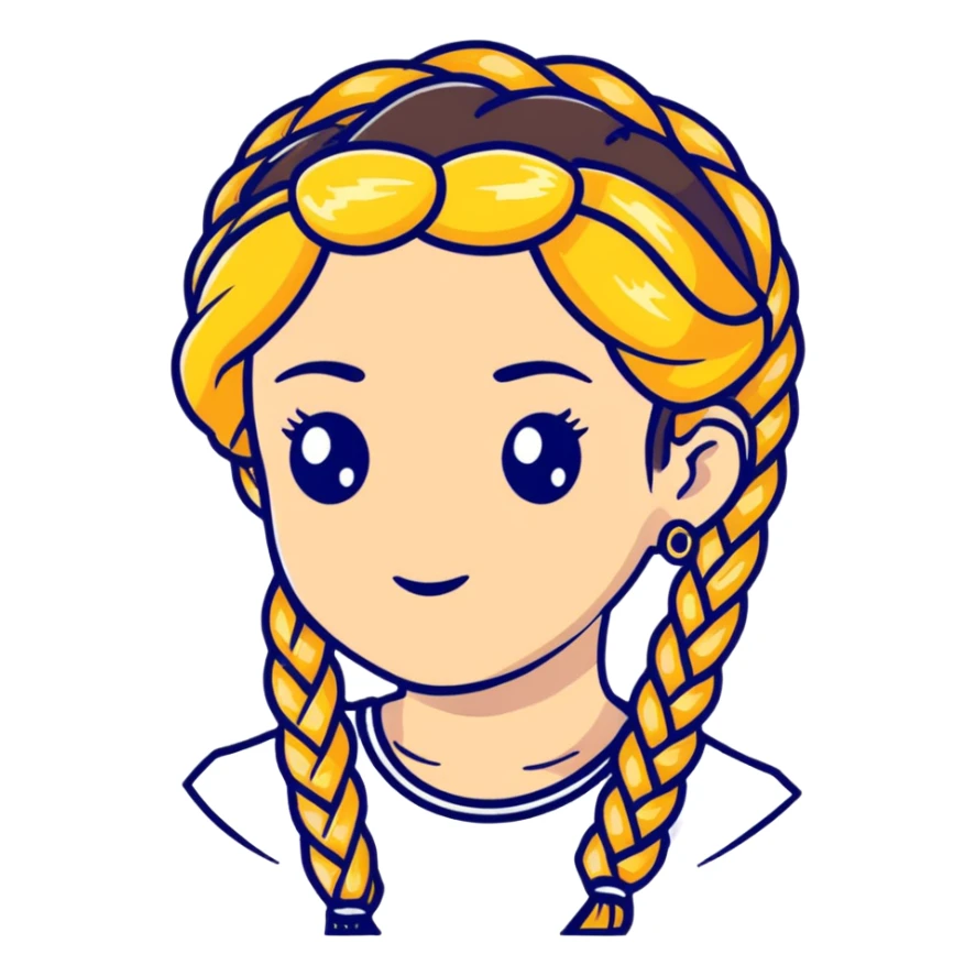 braided hair with gold rings sticker