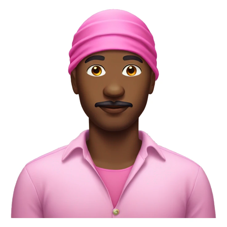 Black man with mustache and pink durag  sticker