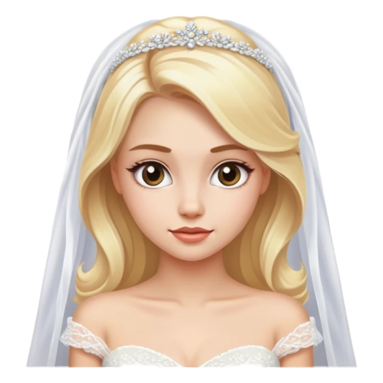 Beautiful finish blonde girl with wedding dress sticker