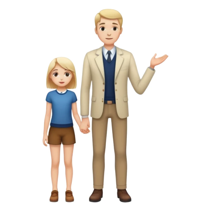 Tall guy next to short girl up to his hips sticker