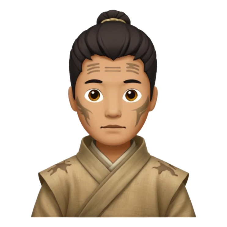 china ancient man, tattered puma skin cloth sticker