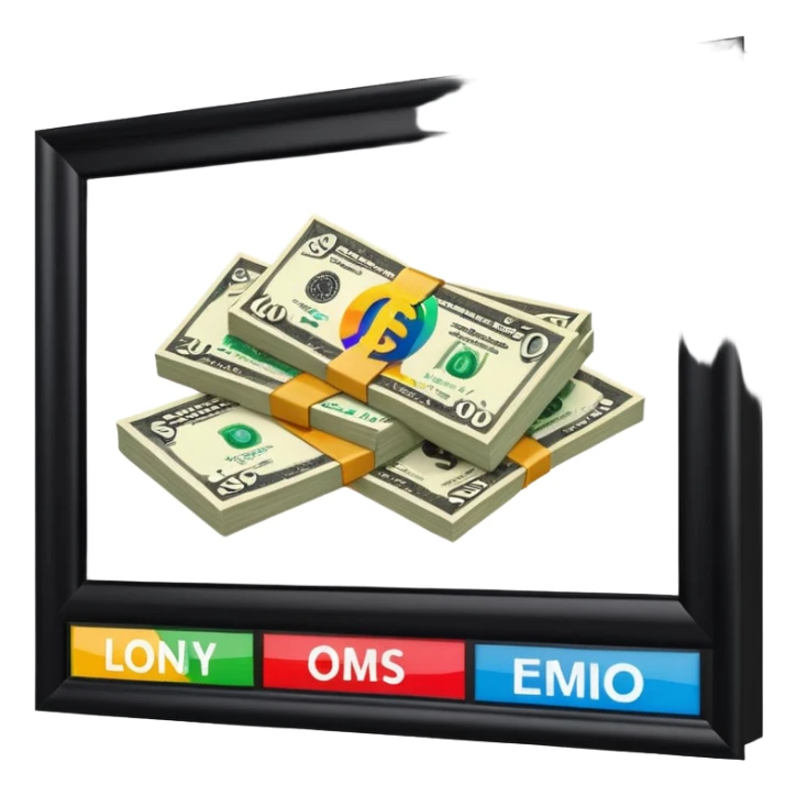 money and a billboard advertisement sticker