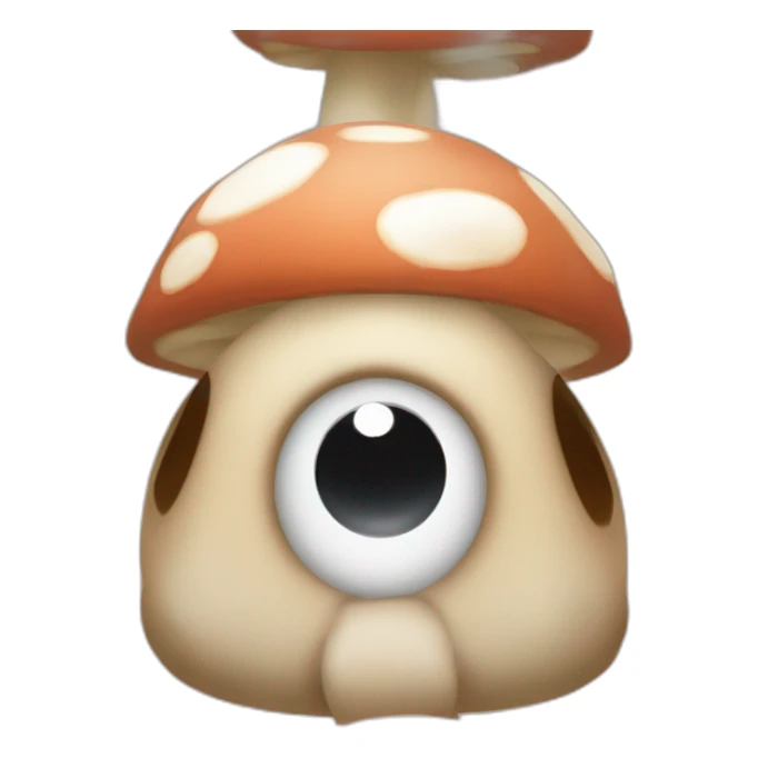 3d sphere with a cartoon Mooshroom skin texture with big beautiful eyes sticker