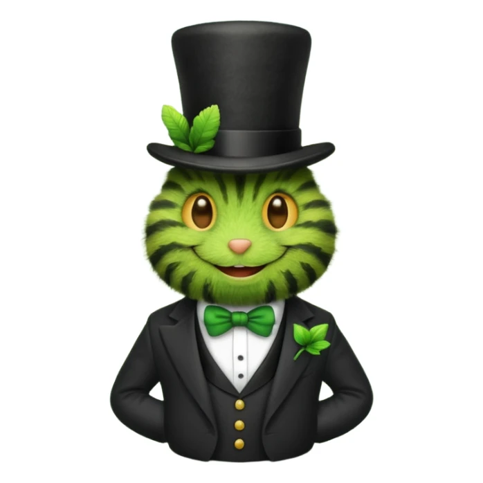 Caterpillar wearing a suit and top hat sticker