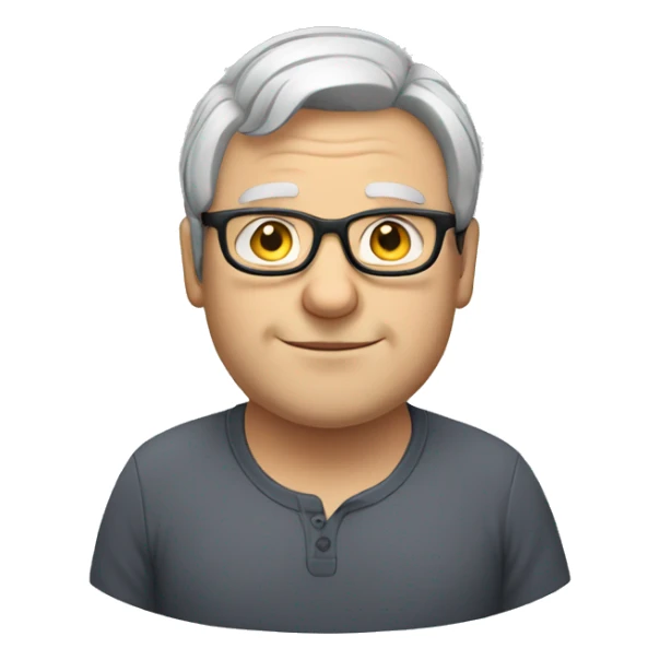 Fat Caucasian man with glasses and gray hair sticker