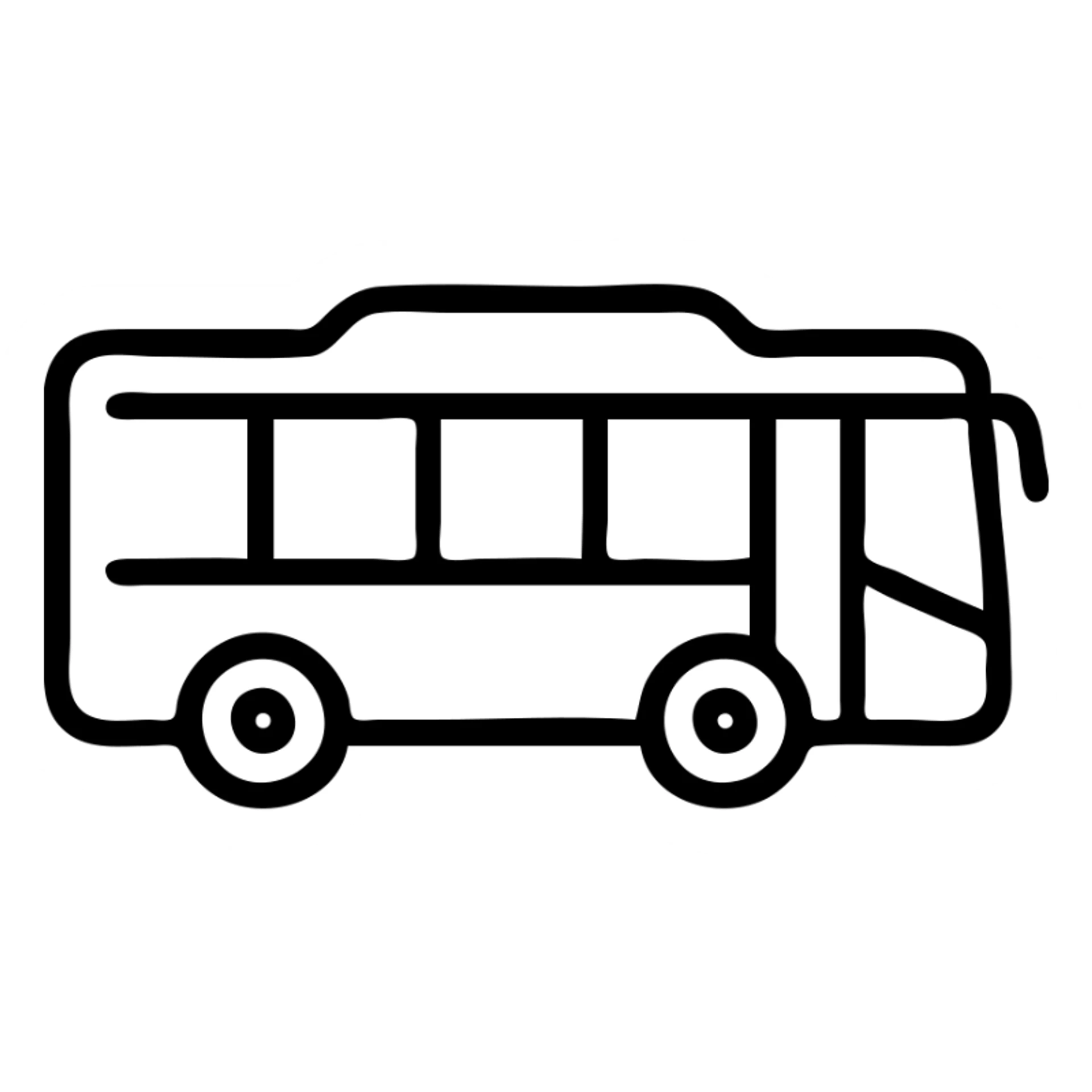 Iveco Urbanway 12m, simplified silhouette, minimal, for app icon sticker