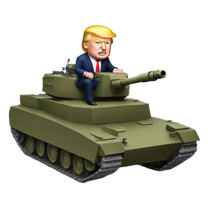 Trump driving a tank sticker