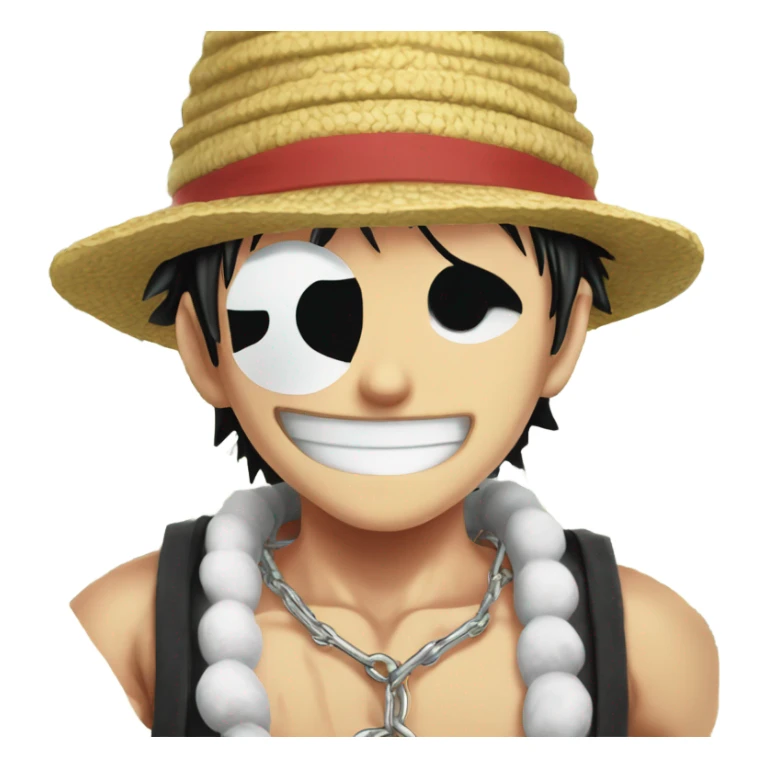 luffy from one piece with a money chain  sticker