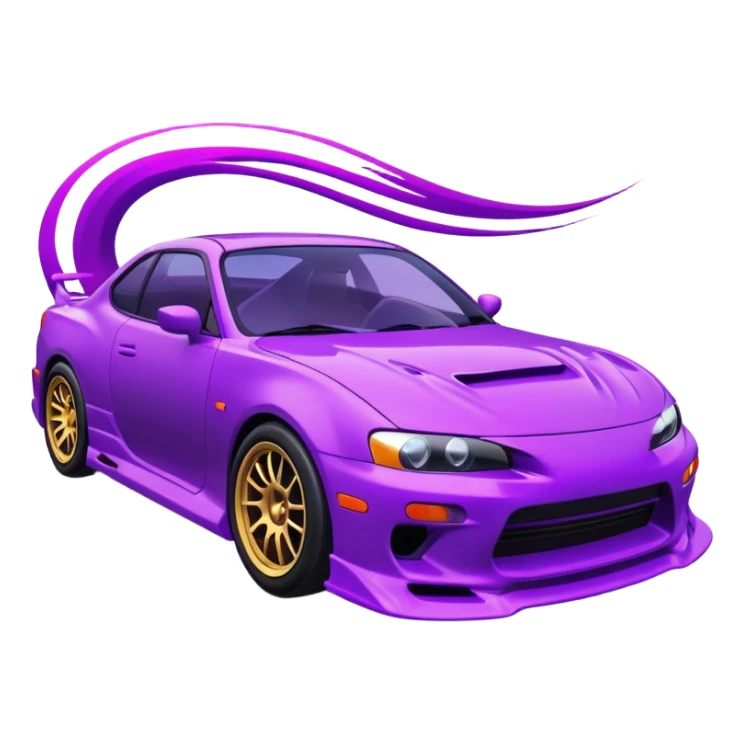 japanese purple wave phonk car drifting sticker