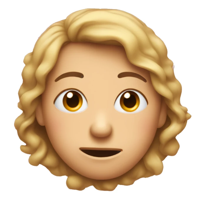 happy pouting heart with small hearts around it sticker