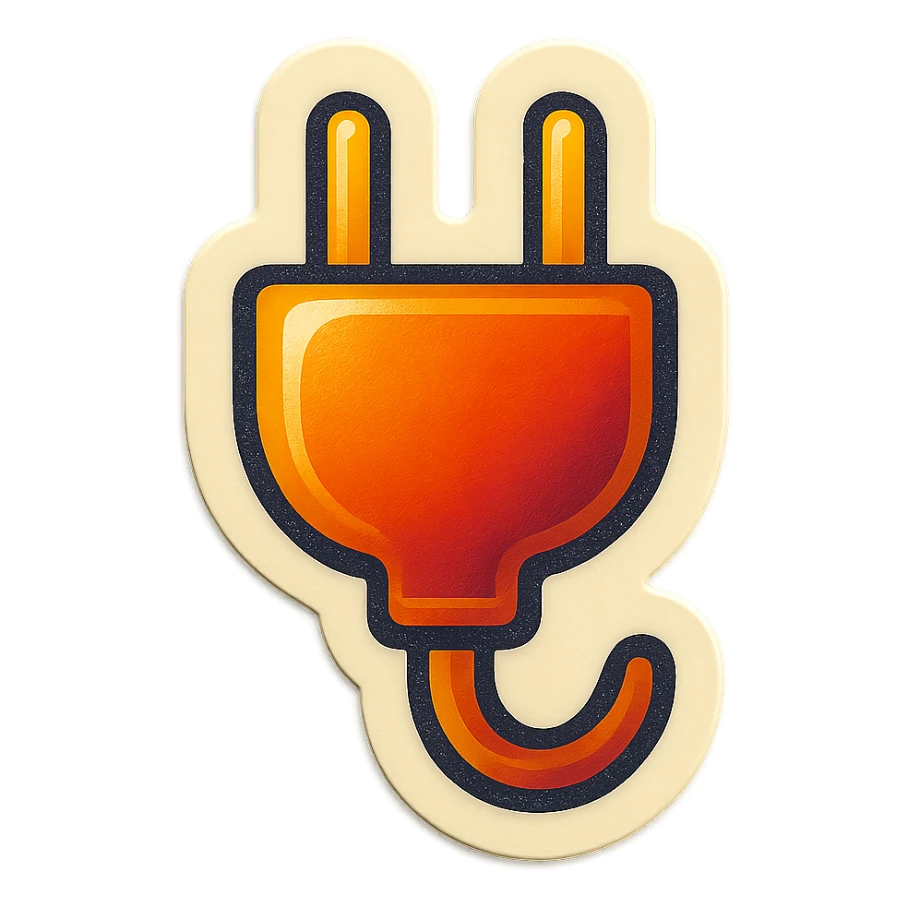 A sticker of a power connector badge sticker