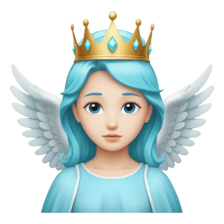 an angel with a cyan crown on his head, 4 wings sticker