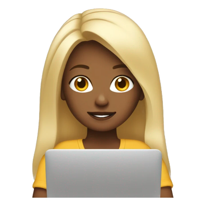 Blonde girl with laptop sticker
