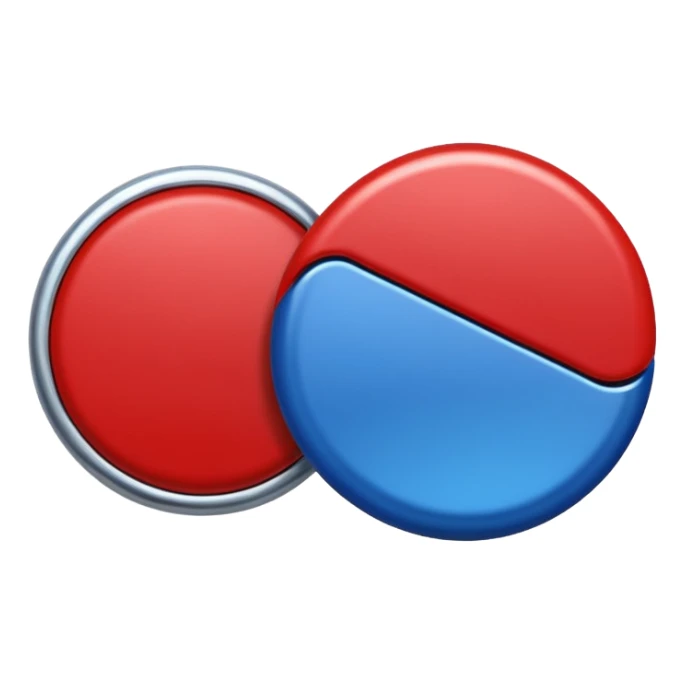 two Magnet Attraction which is in blue and red color sticker