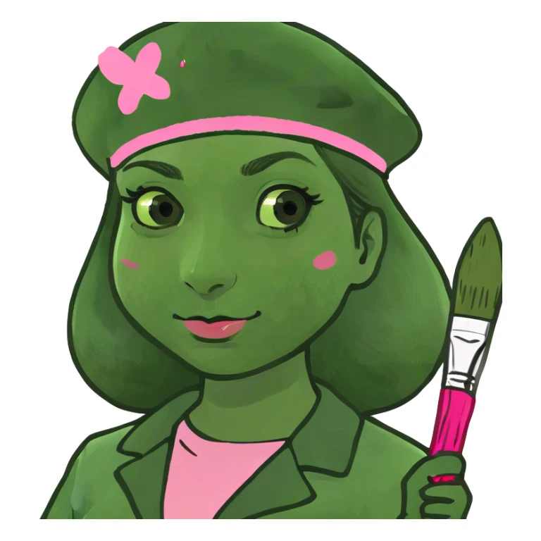 pink girl spam artist sticker