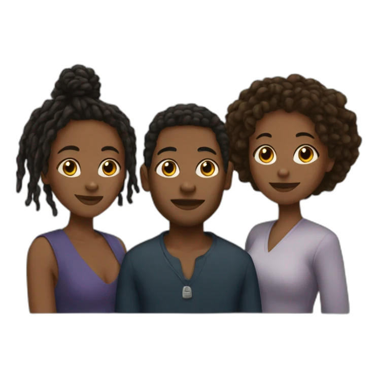 Younger Black man with Locs with two black women  sticker