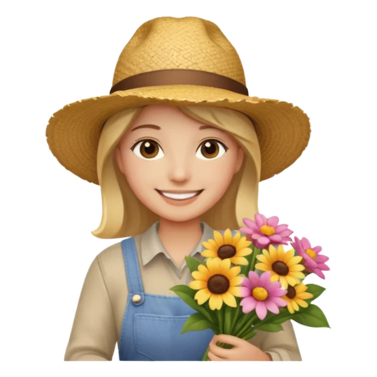 Shopper with flower bouquet,Farmers’ Market. sticker