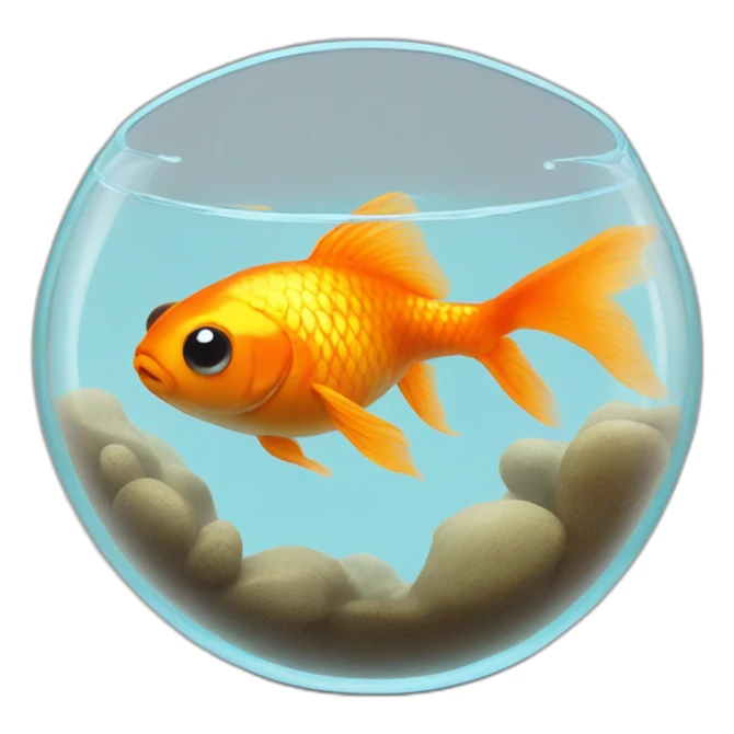 Goldfish in a bowl that says "Blub" sticker