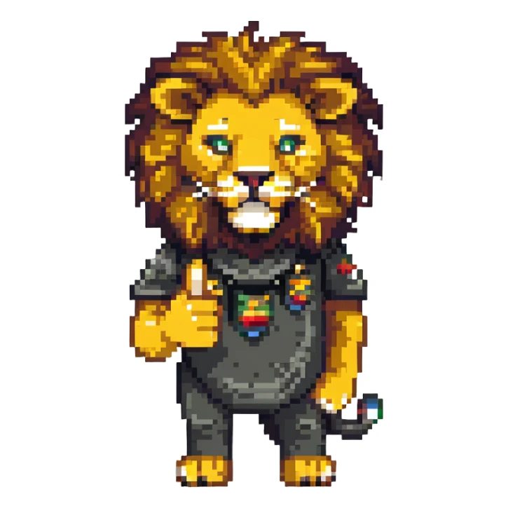 lion showing middle finger sticker