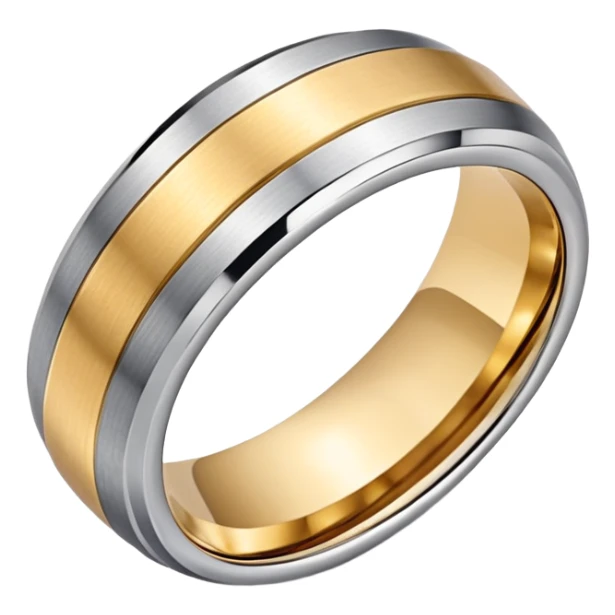 Two tone Tungsten silver and gold metal ring sticker