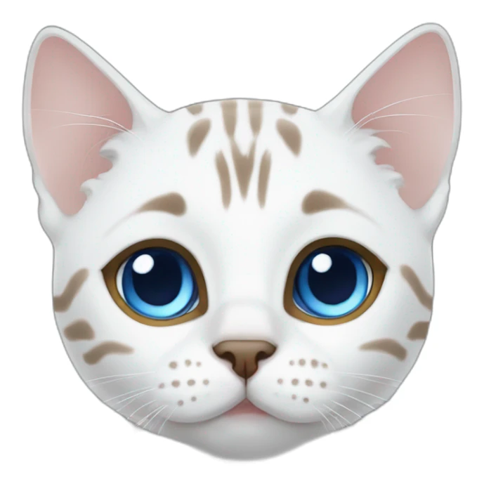 White Bengal cat blue eyes sticker