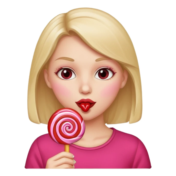 white girl sucking a lollipop sticker