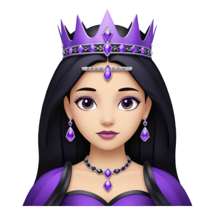 Obsidian Princess – black tiara + violet trim sticker